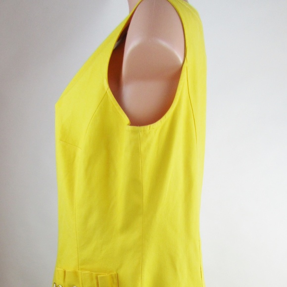 Suze Chin Yellow Sleeveless Dress w/ Pockets - Picture 5 of 8